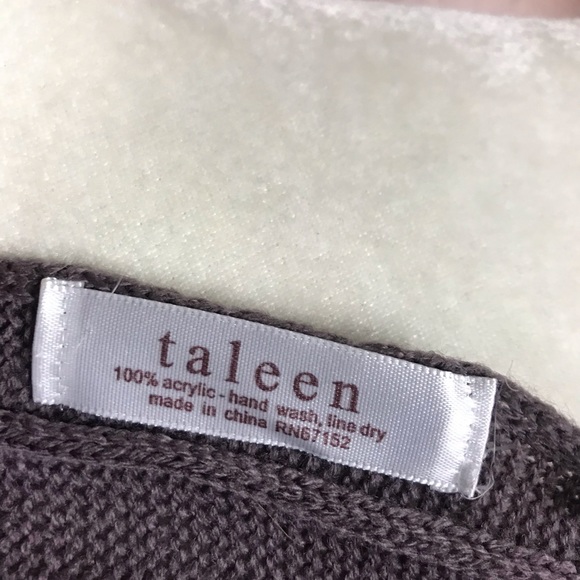 Taleen Purple Pom Pom Infinity Wrap Scarf - Picture 3 of 4